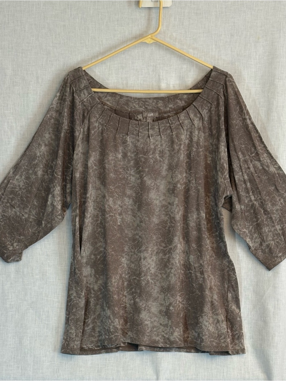 J. Jill Brown Marbled Pleated-Yoke Tunic
